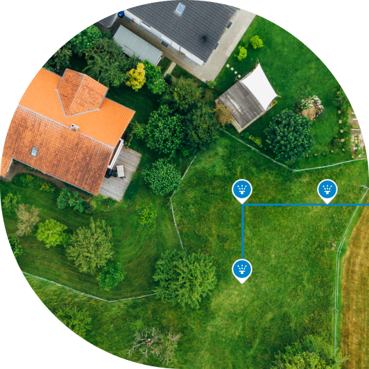 Overhead shot of a mapped property